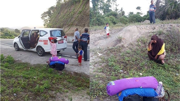 Mobil Ambulance Turunkan Warga Sakit di Pinggir Jalan, Netizen Meradang